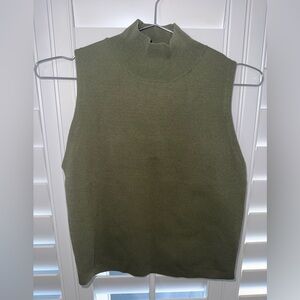 House of Harlow 1960 Olive Green Crop Mock Neck Top
